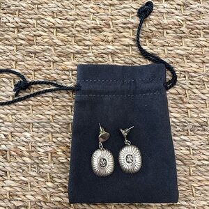 Buccalletti or in Buccalletti-style Silver Oval Earrings